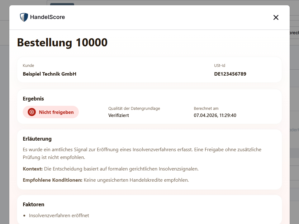 Insolvenzverfahren eröffnet